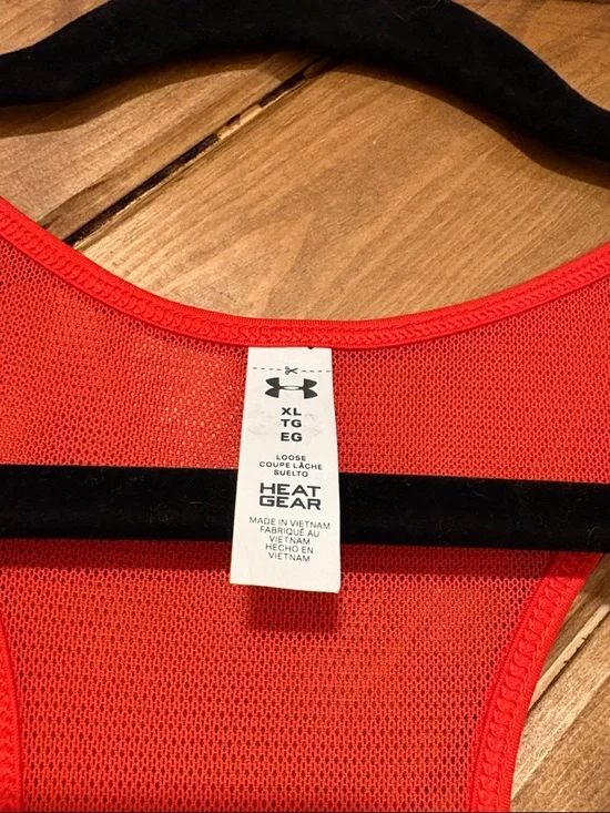 Under Armour Women's Red Performance Racerback Tank Mesh - Picture 2 of 6